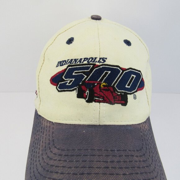 Indianapolis 500 Embroidered Logo Men's White Adjustable Snapback Cap Hat - Picture 1 of 10